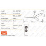 Plafonski ventilator KBS 5209 52 Bk+Dark wood info