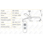 Plafonski ventilator KBS 5209 Wh+natural wood info