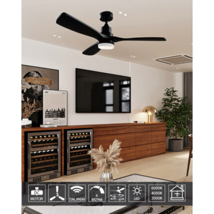 Plafonski ventilator KBS 5247-1 bk+bk