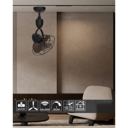 Zidni Plafonski ventilator KBS 5238 BK+brown a