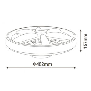 LED PLAFONJERA YL-FAN-G001 48W 2700K 4000K 6500K BELA DIMOBILNA HOME LIGHT dimenzije