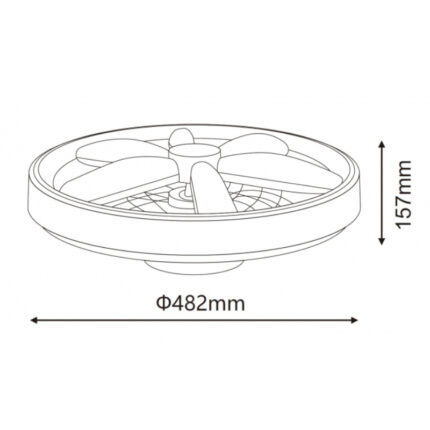 LED PLAFONJERA YL-FAN-G001 48W 2700K 4000K 6500K BELA DIMOBILNA HOME LIGHT dimenzije