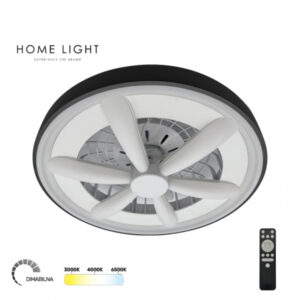 LED PLAFONJERA YL-FAN-G001 48W 2700K 4000K 6500K CRNA DIMOBILNA HOME LIGHT