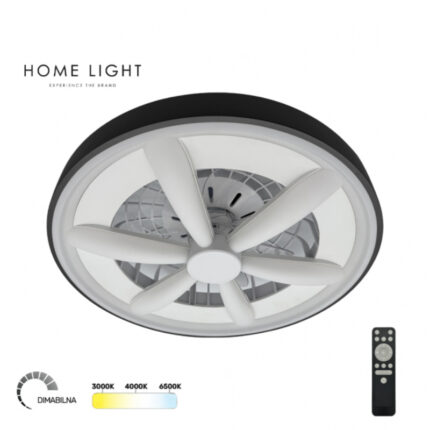LED PLAFONJERA YL-FAN-G001 48W 2700K 4000K 6500K CRNA DIMOBILNA HOME LIGHT