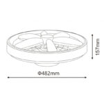 LED PLAFONJERA YL-FAN-G001 48W 2700K 4000K 6500K CRNA DIMOBILNA HOME LIGHT dimenzije