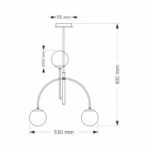 M11100-4 LUSTER CRNI 4xE27 MITEA LIGHTING Dimenzije