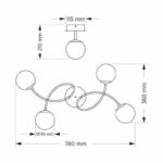 M11102-5 LUSTER CRNI 5xE27 MITEA LIGHTING Dimenzije