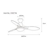PLAFONSKI VENTILATOR GALE 03671N GLOBO LIGHTING Dimenzije