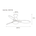 Plafonski ventilator GALE 03671B Globo lighting dimenzije'