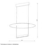 SOLEA 30 LUSTER 30W 3000K CRNA BELA HOME LIGHT Dimenzije