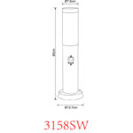 Spoljna podna lampa drvo senzor 3159W Globo lighting dimenzije