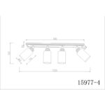 Spot lampa Rowena 15977-4 Globo lighting dimenzije