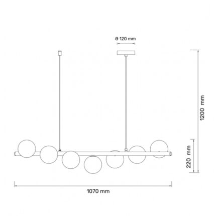 TALIA 21 LUSTER 7 x G9 BAKAR HOME LIGHT Dimenzije