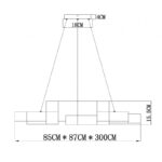 VESTA 569 LUSTER 108W 3000K CRNA BELA HOME LIGHT dimenzije