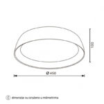 VESTA 684 PLAFONSKA SVETILJKA 40W CRNA 3000 4000K HOME LIGHT Dimenzije