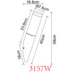 ZIDNA SPOLJNA LAMPA DRVO BOSTON 3157W GLOBO LIGHTING dimenzije
