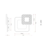 LED PLAFONJERA MOSAIC 48097-48 GLOBO LIGHTING dimenzije'