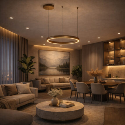 SOLEA 133 LED luster,visilica  45W 3000K cappuccino home light u prostoru