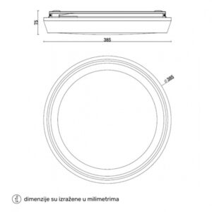 SOLEA 77 LED plafonjera 20W CCT Coffee hme light dimenzije
