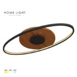 SOLEA 81 LED plafonjera 40W CCT crna drvo home light