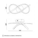 SOLEA 91 LUSTER 32W CCT CRNA HOME LIGHT dimenzije