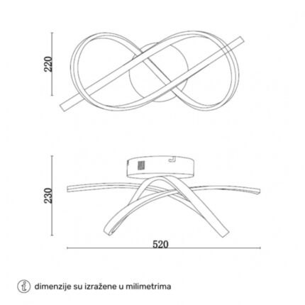 SOLEA 91 LUSTER 32W CCT CRNA HOME LIGHT dimenzije