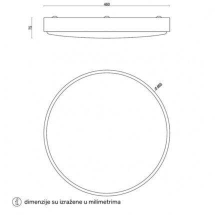 Solea 87 led plafonjera 40w cct dimabilna bela home light dimenzije'