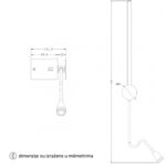 Solea 98 zidna lampa 4w 3000k crna home light dimenzije