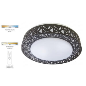 LED PLAFONJERA CRNA 24W DALJINSKI XENON LIGHT moderna