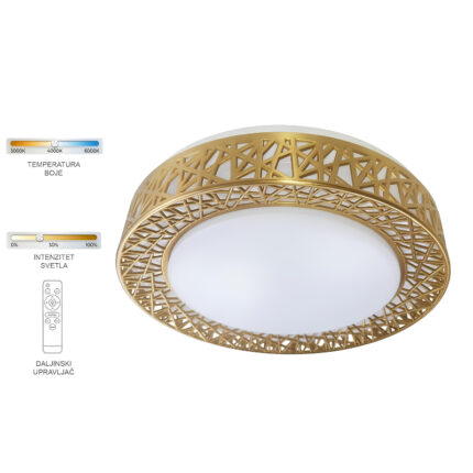 LED PLAFONJERA ZLATNA 24W DALJINSKI XENON LIGHT