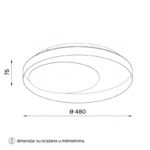 solea 134 led plafonjera 36w 3000K cappuccino home light dimenzije