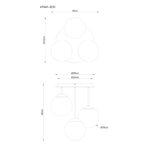 Plafonska lampa Harmon 47441-3CH Globo lighting dimenzije'