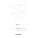 Plafonski ventilator DELORES 03625S Globo lighting dimenzije