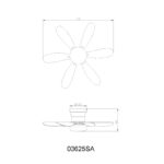 Plafonski ventilator DELORES 03625SA Globo lighting dimenzije