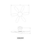 Plafonski ventilator Delores 03625W Globo lighting dimenzije