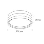 LED PLAFONJERA BLM230CW BELA 18W CCT IP65 HOME LIGHT Dimenzije