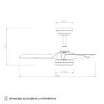 Plafonski ventilator FD220 Bryce bela 202630 Home light dimenzije