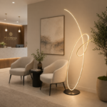 SOLEA 146 PODNA LAMPA CRNA ZLATO 42W CCT HOME LIGHT